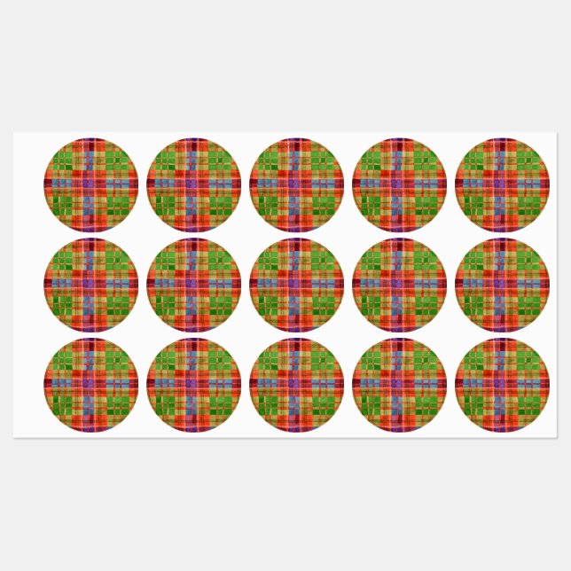 MAC RAE TARTAN Vattentäta etiketter (Ark)