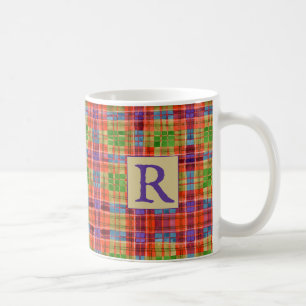 MAC RAE TARTAN White Mugg + Initial