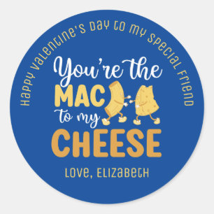Mac till min Cheese Lusch Friend Valentindag Runt Klistermärke