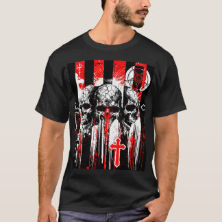 Macabre Elegance: Döskallar och Kor i Gothic Cha T Shirt