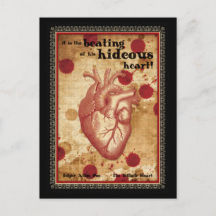 Macabre Literary Telltale Heart med citat Vykort