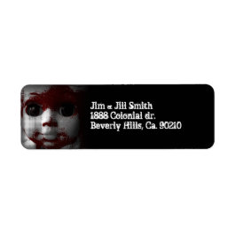 Macabre Living Dead Doll Returadress Etikett