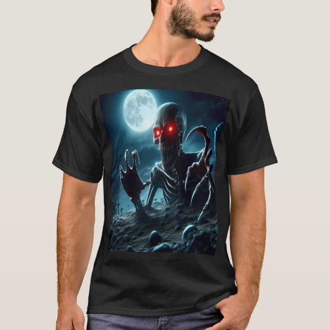 Macabre Resurrection Under the Full Moon T Shirt (Framsida)