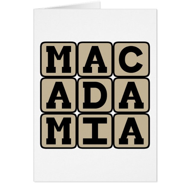 Macadamia, Hawaiianska Nöt Hälsningskort (Framsidan)