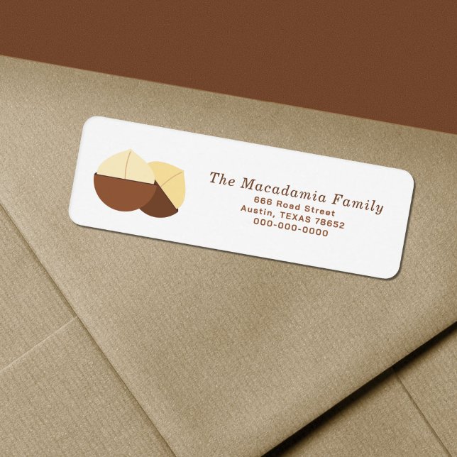 Macadamia Nöt Return-adressetikett Returadress Etikett (Macadamia Nuts Return Address Label)