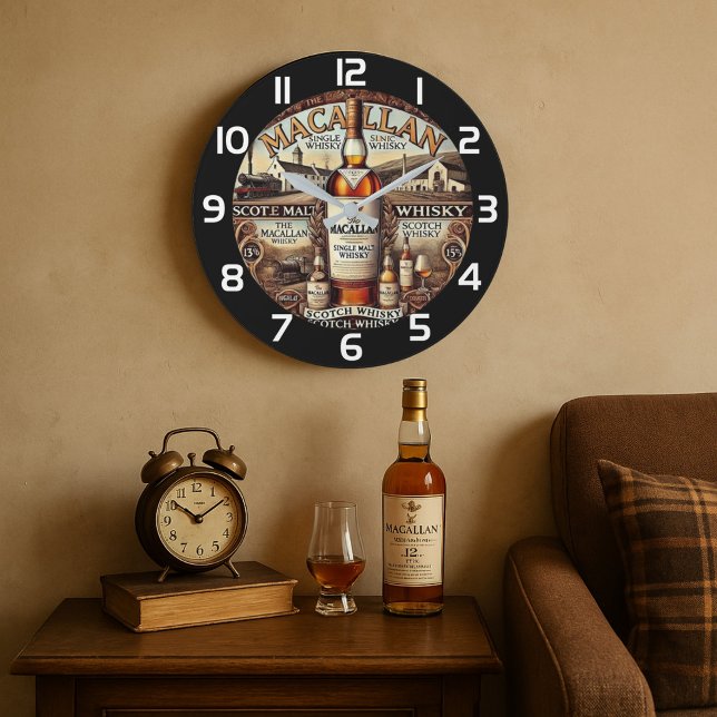 Macallan Highland Single Malt Whiskey inspired Stor Klocka (Skapare uppladdad)