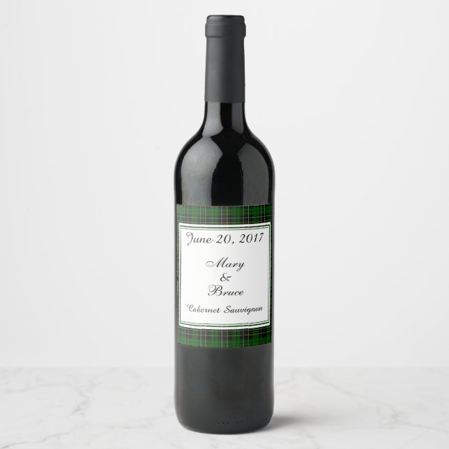 MacAlpine Scottish Bröllop Vin-etikett Vinflaska Etikett (Framsida)