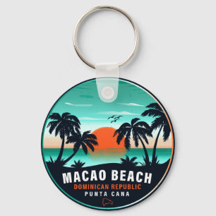 Macao Beach Dominican Retro Sunset Souvenir 60-tal Nyckelring