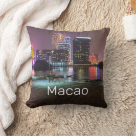 Macao Casino Skyline Panorama China Natt Kudde