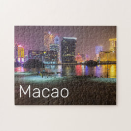 Macao Casino Skyline Panorama China Natt Pussel