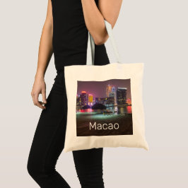 Macao Casino Skyline Panorama China Natt Tygkasse