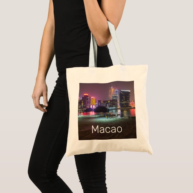 Macao Casino Skyline Panorama China Natt Tygkasse (Framsida (produkt))