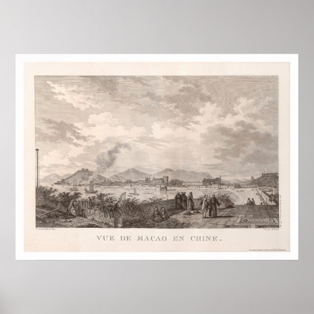 Macao, China Panoramic View - 1797 Poster (Framsidan)
