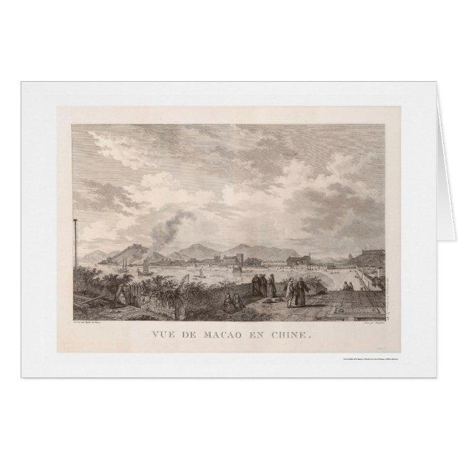 Macao den panorama- chinan beskådar - 1797 hälsningskort (Framsidan Horizontal)
