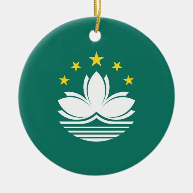 Macao flagga julgransprydnad keramik (Framsidan)