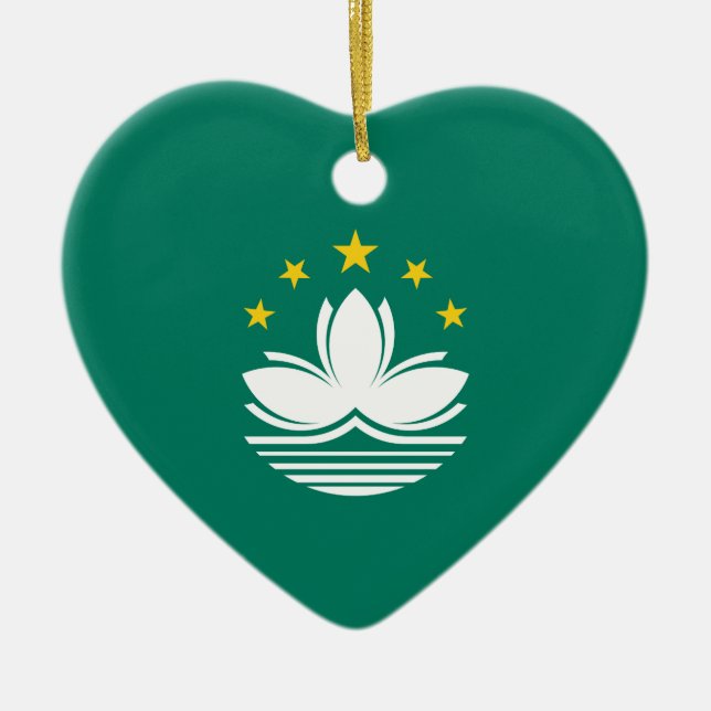 Macao flagga julgransprydnad keramik (Framsidan)