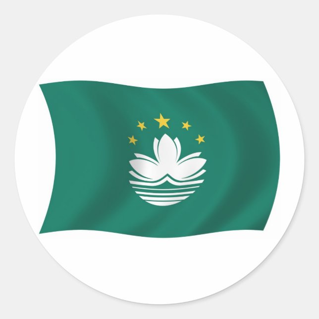 Macao Flagga Klistermärke (Framsida)