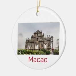Macao Ruin i St. Paul's Church China Souvenir Julgransprydnad Keramik