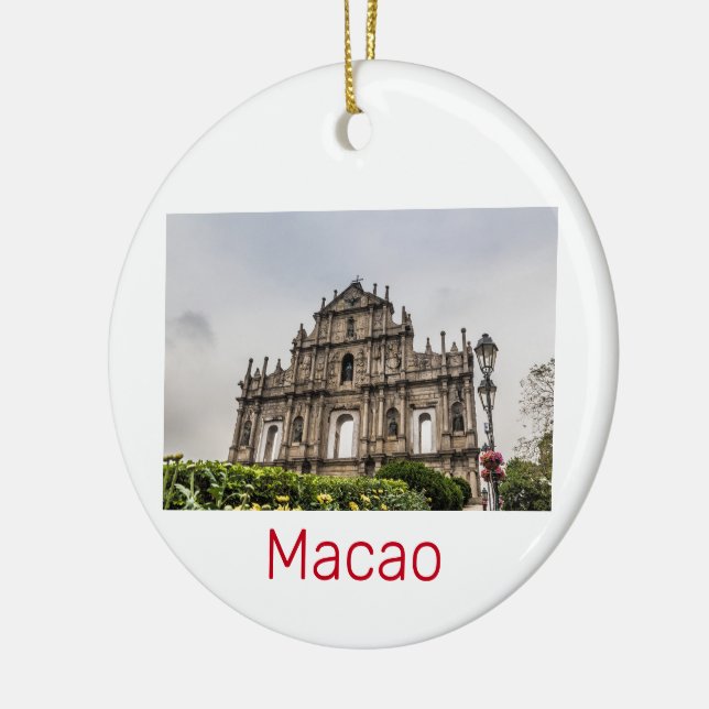 Macao Ruin i St. Paul's Church China Souvenir Julgransprydnad Keramik (Vänster)