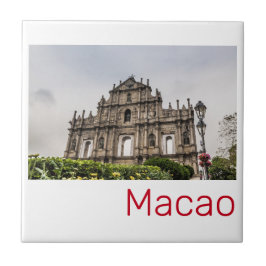 Macao Ruin i St. Paul's Church China Souvenir Kakelplatta