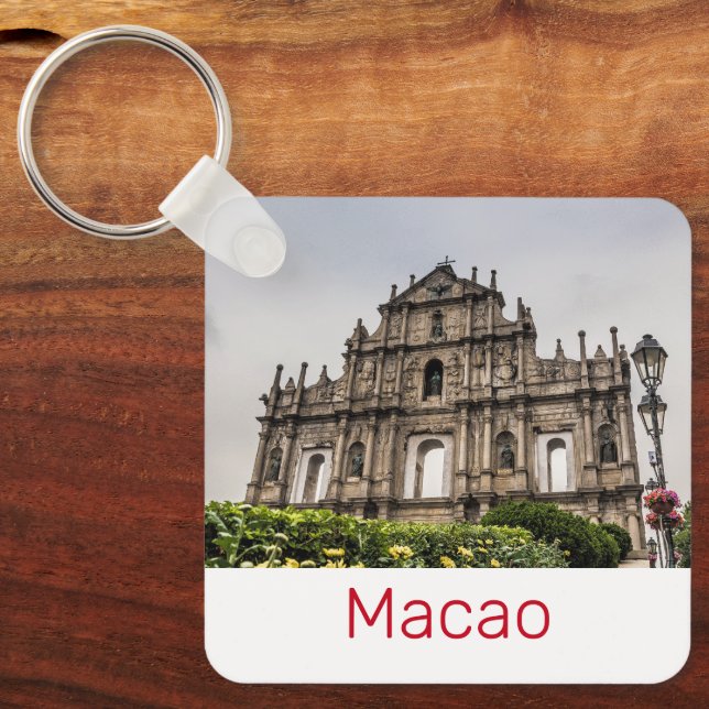 Macao Ruin i St. Paul's Church China Souvenir Nyckelring (Framsida)