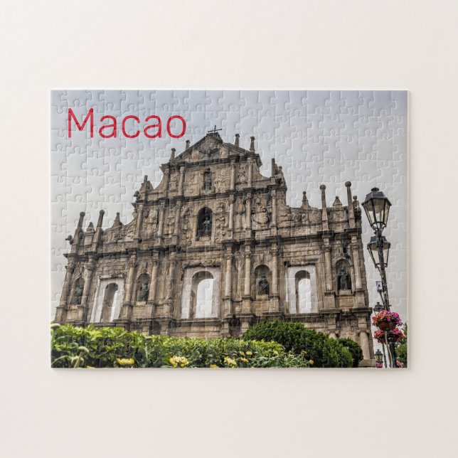 Macao Ruin i St. Paul's Church China Souvenir Pussel (Horisontell)