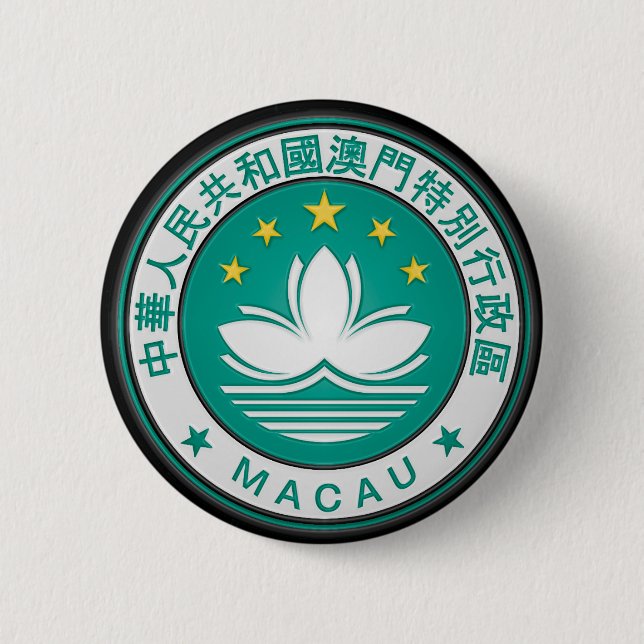 Macao rundaEmblem Knapp (Framsida)