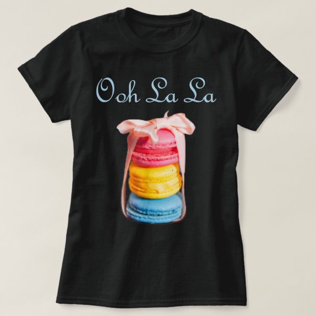 Macaron Älskare Fransk Cookie Macaroons Baker Bake T Shirt (Design framsida)
