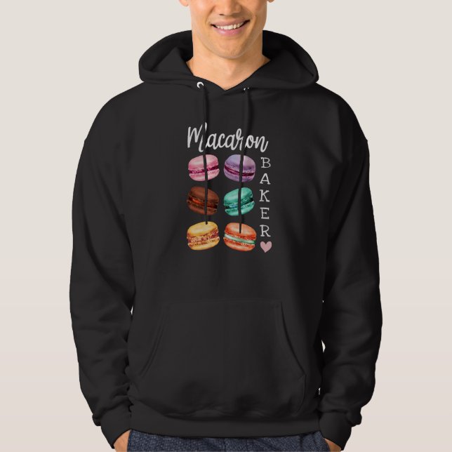 Macaron Baker A Fransk Candy Dessert som Macaron Hoodie (Framsida)