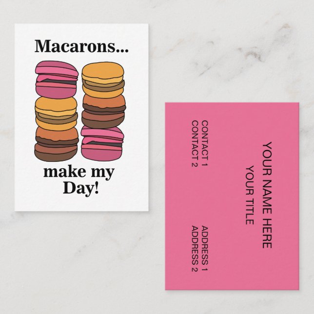 Macaron Bakery Restaurant Pastry Chef Visitkort (Fram/baksida)