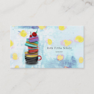 Macaron Catering Polka dots Visitkort