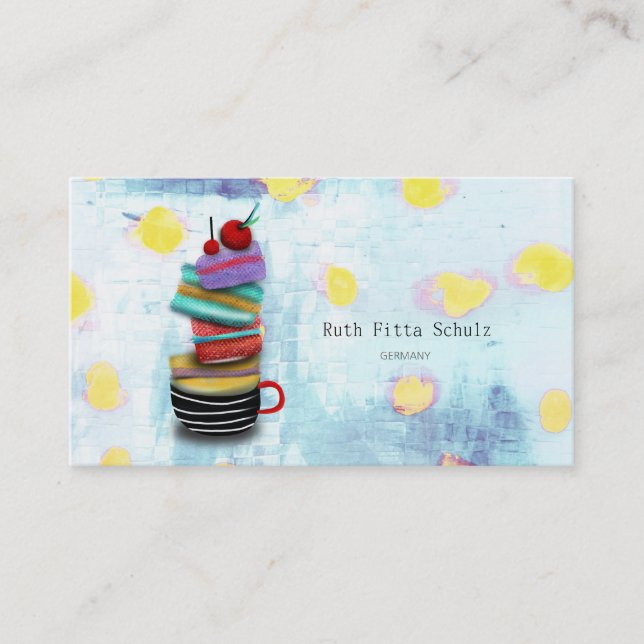 Macaron Catering Polka dots Visitkort (Framsida)