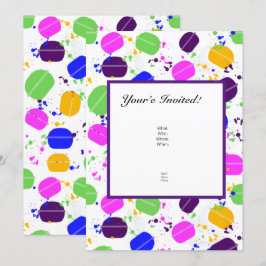 Macaron Confetti-inbjudningar - Personlig Inbjudningar