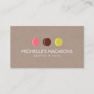 MACARON COOKIE TRIO LOGOTYP on KRAFT PAPPER for Ba Visitkort