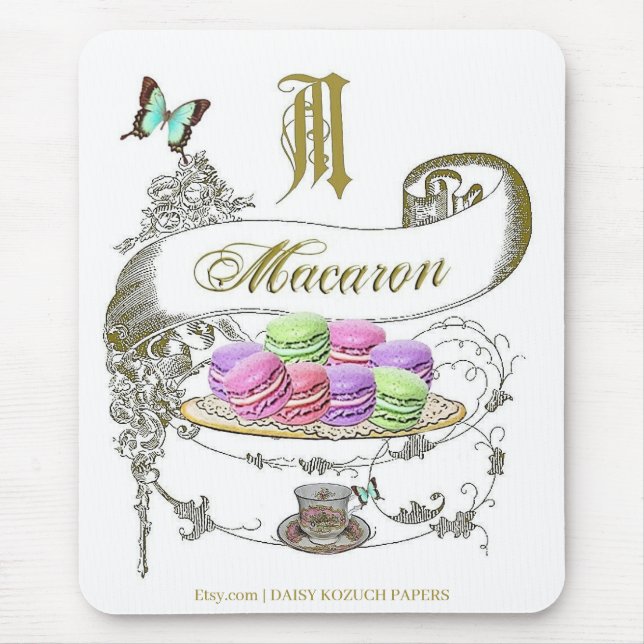 Macaron, Fransk Inspired Mouse Pad Musmatta (Framsidan)