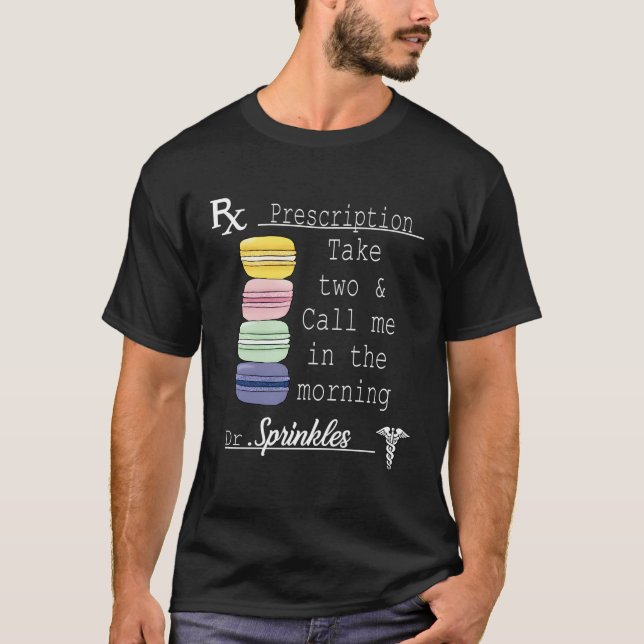 Macaron Fransk Macaron Macaron Cookie T Shirt (Framsida)