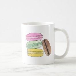 Macaron Fransk Pastry Cookies Macarons Patisserie Kaffemugg