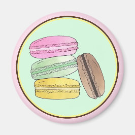 Macaron Fransk Pastry Cookies Macarons Patisserie Magnet