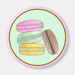 Macaron Fransk Pastry Cookies Macarons Patisserie Magnet