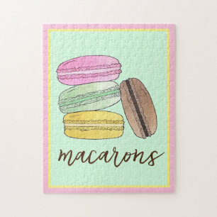 Macaron Fransk Pastry Cookies Macarons Patisserie Pussel