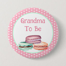 Macaron Girl's Baby Shower Grandma ska vara Knapp