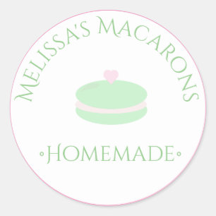 Macaron Hjärtlogotyp Klistermärken Hemmagjord Bage