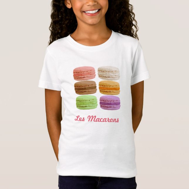 Macaron kakor - muti-färgade pastell tee shirt (Framsida)
