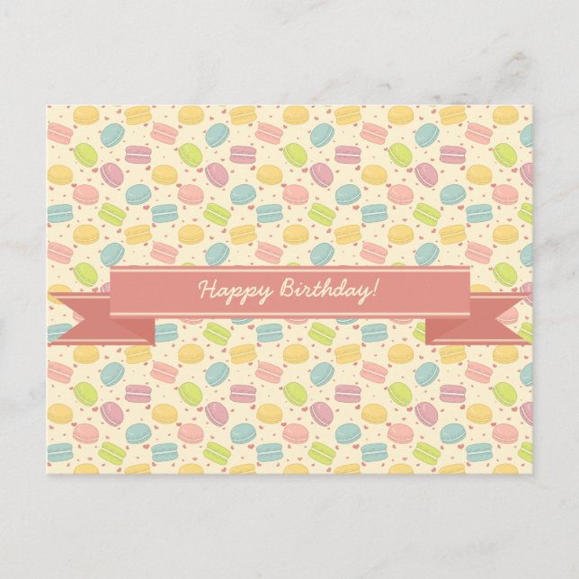 Macaron Kärlek med Ribbon Vykort (Framsida)