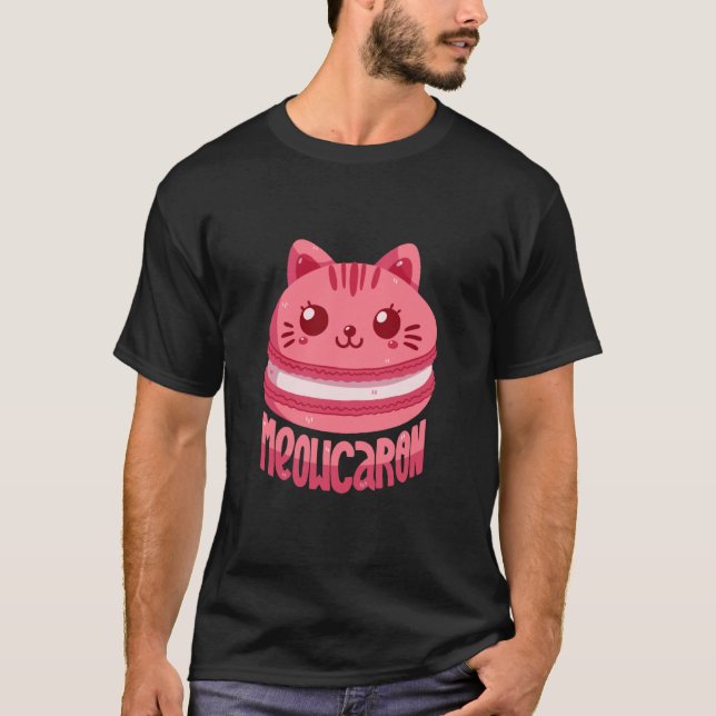Macaron Katt Puns T Shirt (Framsida)