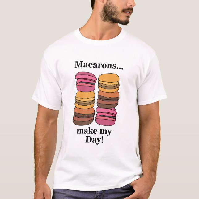 Macaron Konditori Söt Bagare T Shirt (Framsida)
