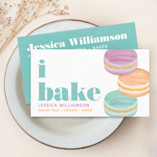 Macaron Lila Orange Turcoise Pastry Chef Bake Visitkort