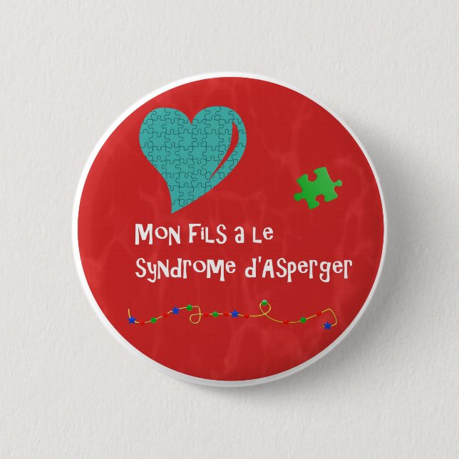 Macaron Måndag fils en le syndrom d'Asperger Knapp (Framsida)
