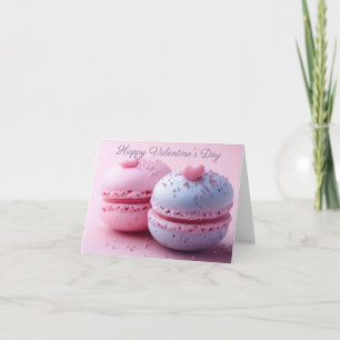 Macaron med hjärtans alla hjärtans dag-hälsning kort