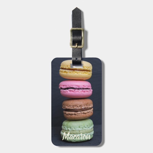 Macaron-pastor för söt tandtråd bagagebricka (Vertikal Framsida)